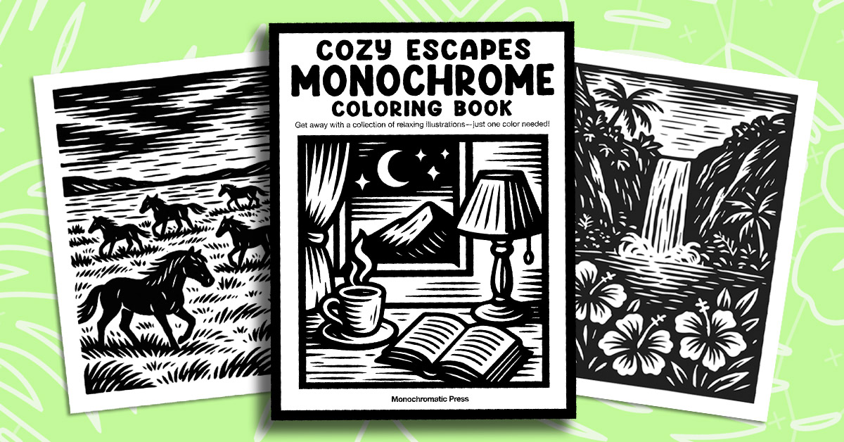 Monochrome Escapes Coloring Book