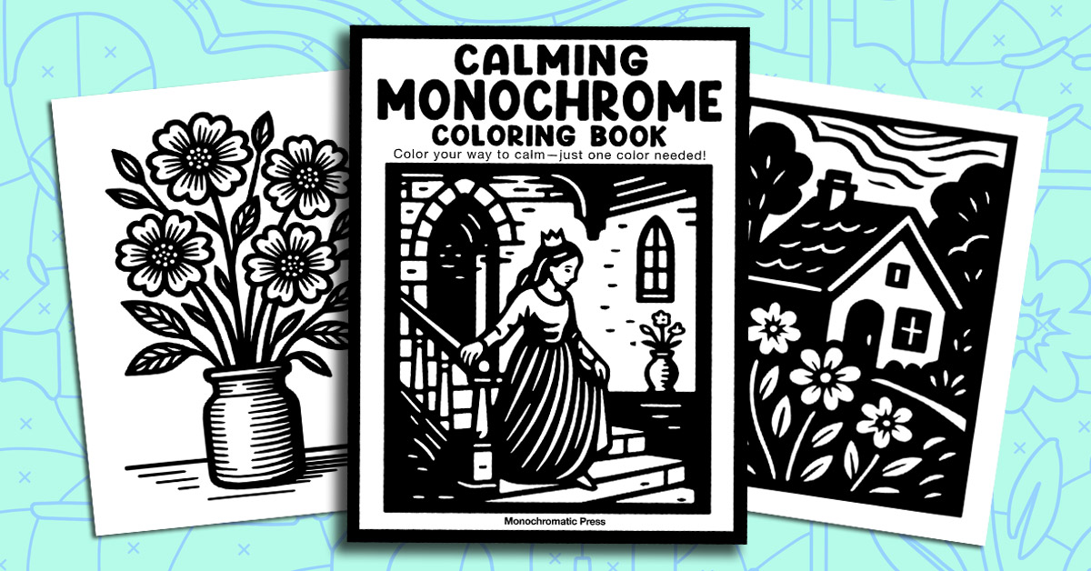 Calming monochrome Coloring Book